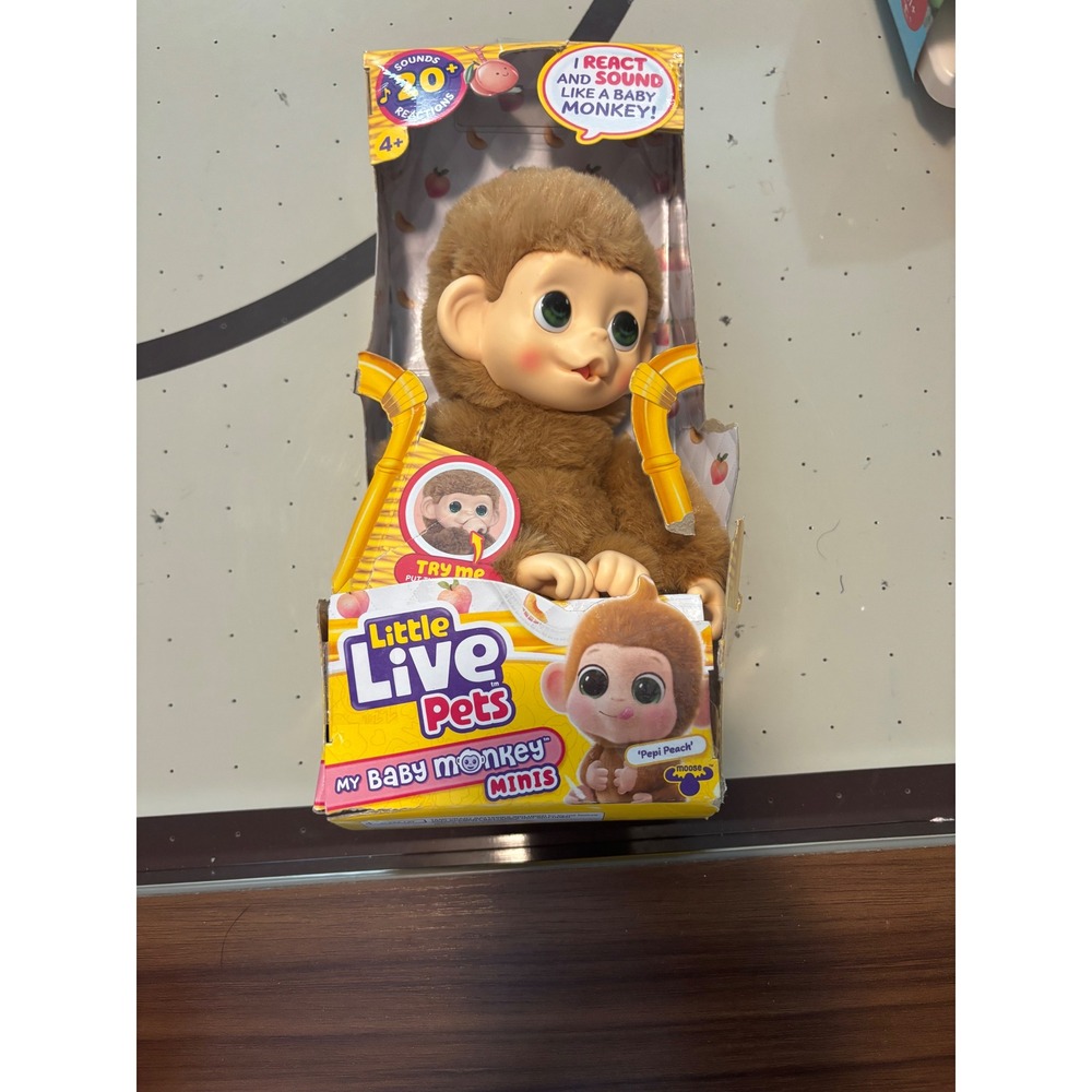 Little Live Pets My Baby Monkey Minis Pepi Peach Interactive Toy Moose Toys